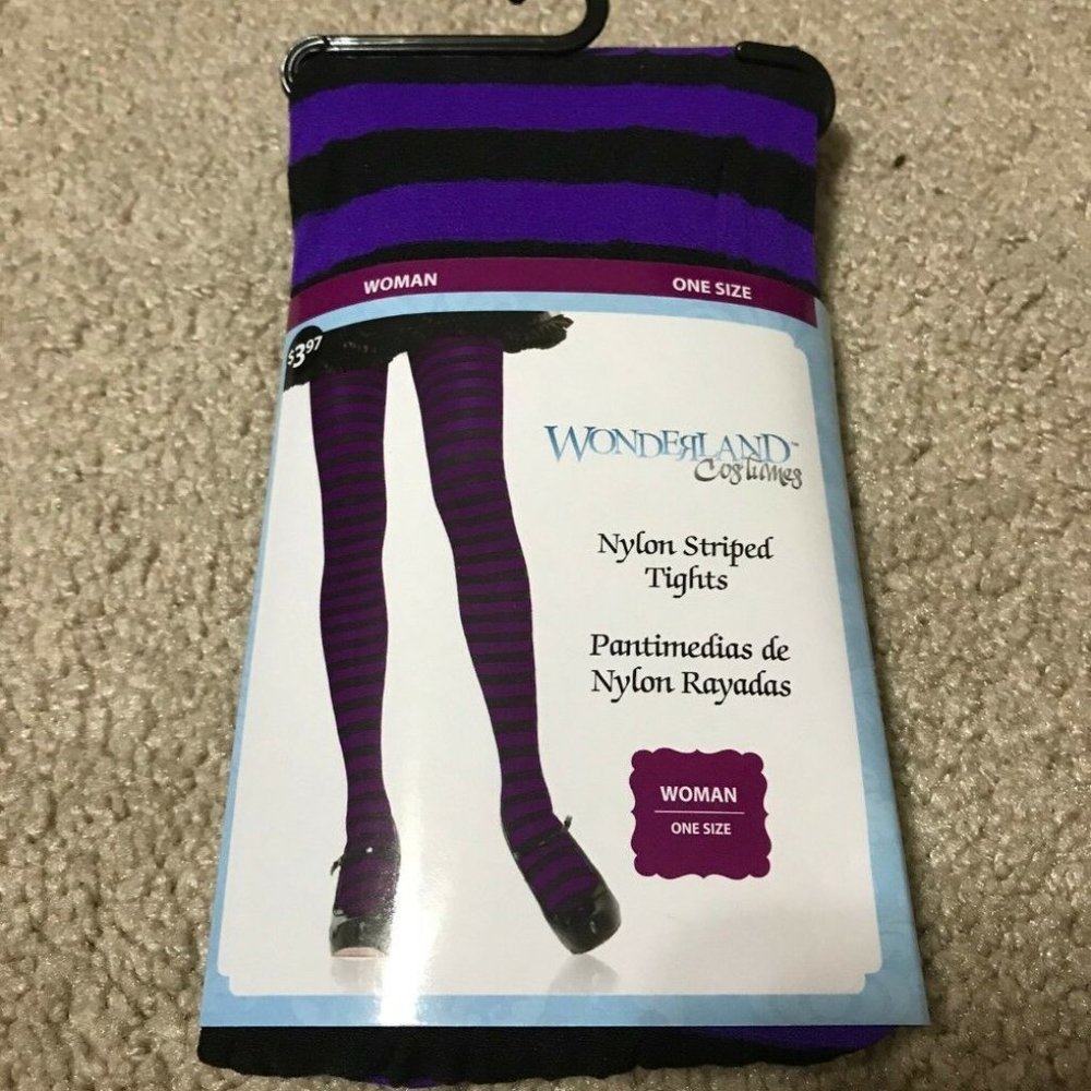 HALLOWEEN WOMAN 'S NYLON STRIPED TIGHTS / WOMAN ONE SIZE